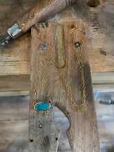 Load image into Gallery viewer, Turquoise & Gold Paperclip Necklace