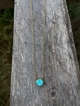 Load image into Gallery viewer, Turquoise & Gold Pebble Necklace