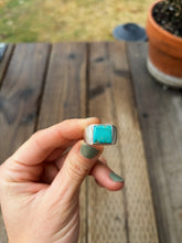 Load image into Gallery viewer, Turquoise Sand Cast Signet Size 7.25