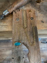 Load image into Gallery viewer, Turquoise &amp; Gold Paperclip Necklace
