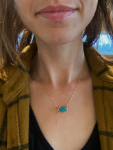 Load image into Gallery viewer, Turquoise &amp; Gold Paperclip Necklace
