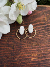 Load image into Gallery viewer, White Buffalo Hoop Studs
