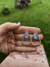 Load image into Gallery viewer, Lavender Chalcedony Stud Hoops
