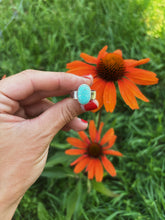 Load image into Gallery viewer, Sand Casted Turquoise Ring Size 8.75

