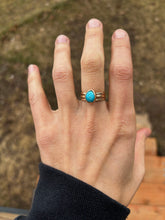 Load image into Gallery viewer, Kingman Turquoise &amp; Goldfill Stacking Set Size 6.5
