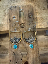 Load image into Gallery viewer, Turquoise Mountainscape Dangles
