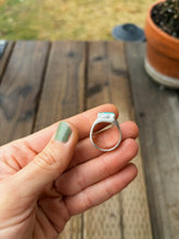 Load image into Gallery viewer, Turquoise Sand Cast Signet Size 7.25
